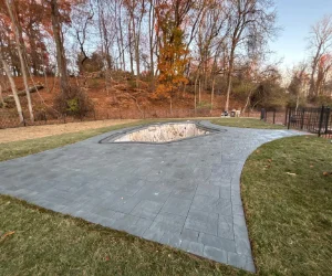 A new flooring surrounding a residential pool