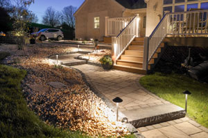 Landscaping Outdoor Living Hardscape Backyard Accent Lighting Remodel Malvern, PA