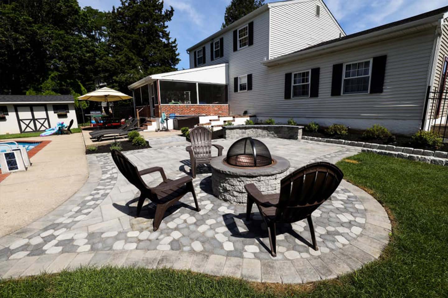 Outdoor Living Patio Backyard Remodel Furniture Fire Pit Pavers Grill West Chester, PA