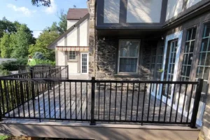 Landscaping Design featuring a wooden Deck in Havertown, PA