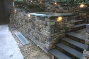 Finished stone and brick work by Piazza Outdoor, a masonry contractor in Boothwyn, PA