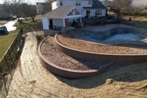 Hardscape work featuring stone and brick by a masonry contractor in Drexel Hill, PA