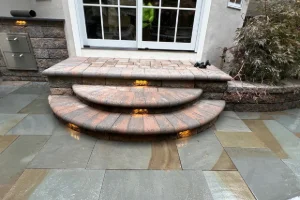 Hardscape work featuring stone and brick by a masonry contractor in Radnor, PA