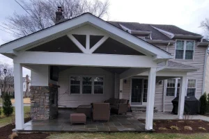 Hardscape work featuring stone and brick by a masonry contractor in Thornton, PA