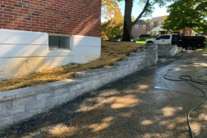 Hardscape work featuring stone and brick by a masonry contractor in Villanova, PA